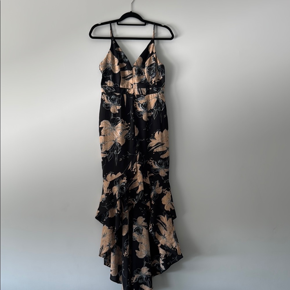 Darling Daylily Lulu's Black and Tan High Low Dress